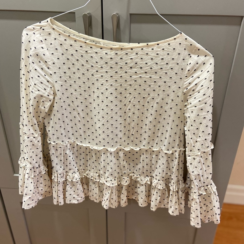 Club Monaco ruffle tiered blouse XS - Picture 3 of 6